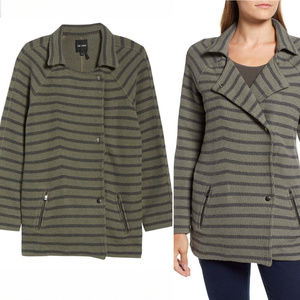 Nic + Zoe ($198) Work & Play Green Stripe Jacket